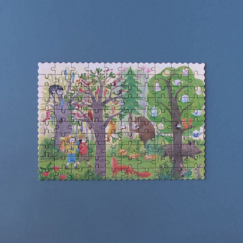 Londji Puzzle Pocket Puzzle Day and Night in the Forest - beidseitiges Puzzle mit 100 Teilen bei Nauli and Stories