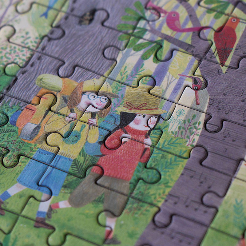 Londji Puzzle Pocket Puzzle Day and Night in the Forest - beidseitiges Puzzle mit 100 Teilen bei Nauli and Stories