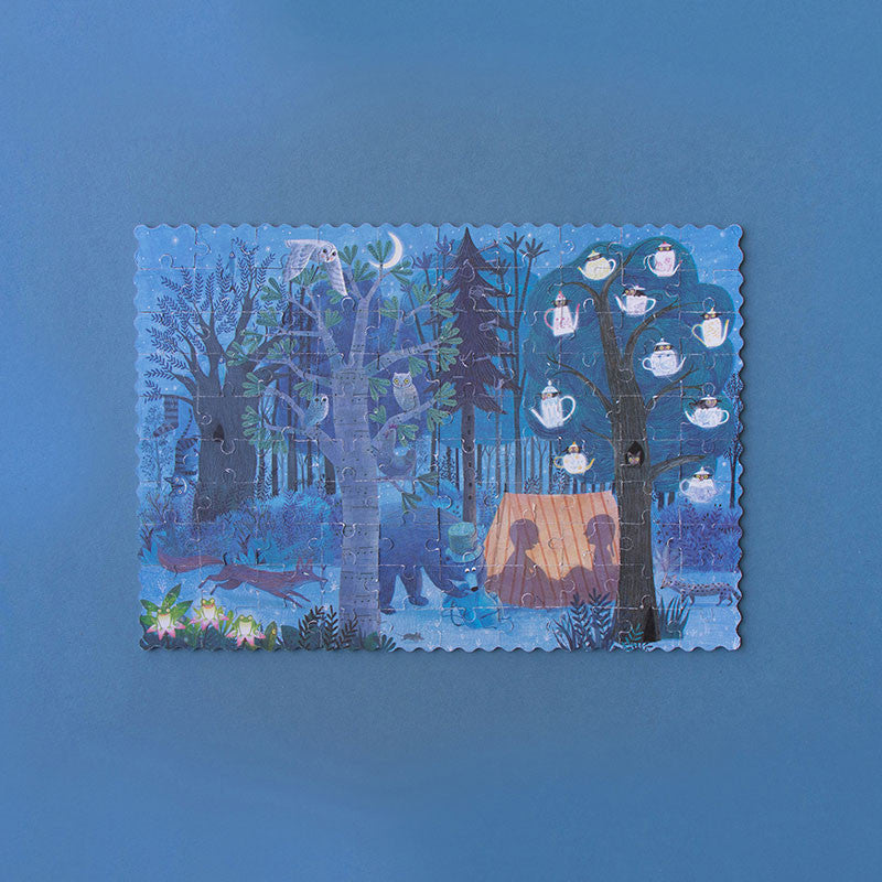 Londji Puzzle Pocket Puzzle Day and Night in the Forest - beidseitiges Puzzle mit 100 Teilen bei Nauli and Stories
