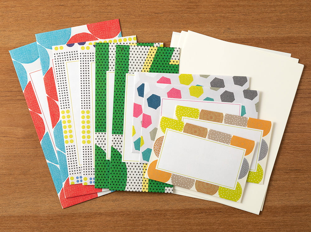 Midori Briefpapier Briefpapier  bunt - 5 Envelopes Type Letter Set Color bei Nauli and Stories