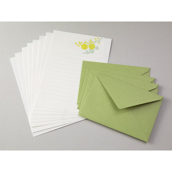 Midori Briefpapier Briefpapier gelbe Blumen - Letterpress bei Nauli and Stories