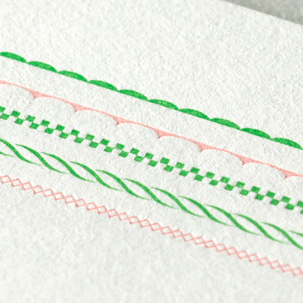 Midori Briefpapier Briefpapier - rosa grün - Letterpress bei Nauli and Stories