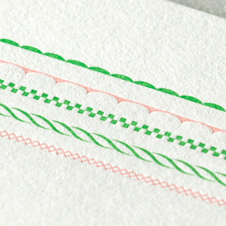 Midori Briefpapier Briefpapier - rosa grün - Letterpress bei Nauli and Stories