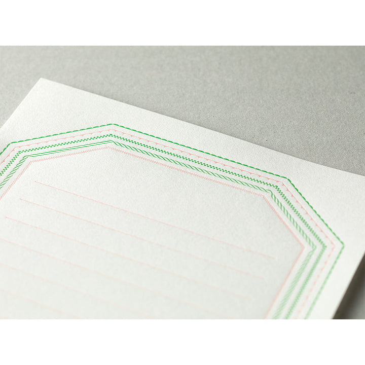 Midori Briefpapier Briefpapier - rosa grün - Letterpress bei Nauli and Stories