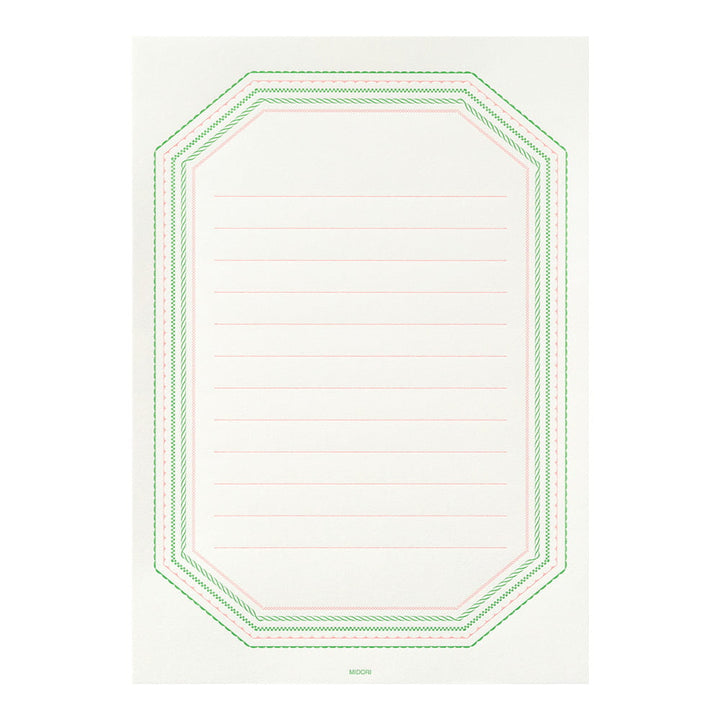 Midori Briefpapier Briefpapier - rosa grün - Letterpress bei Nauli and Stories
