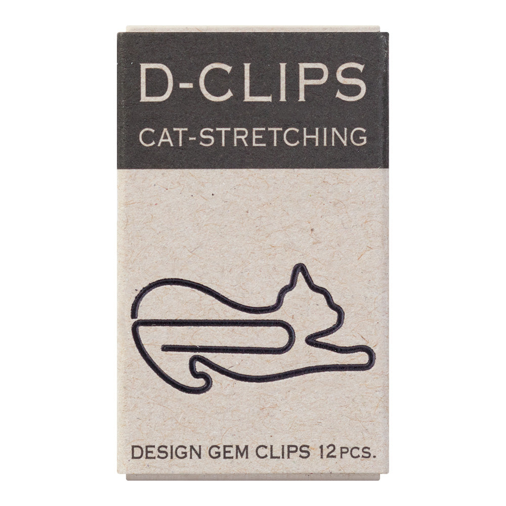 Midori Büroklammer D-Clips Mini Cat - Streching - Katze - Büroklammern bei Nauli and Stories
