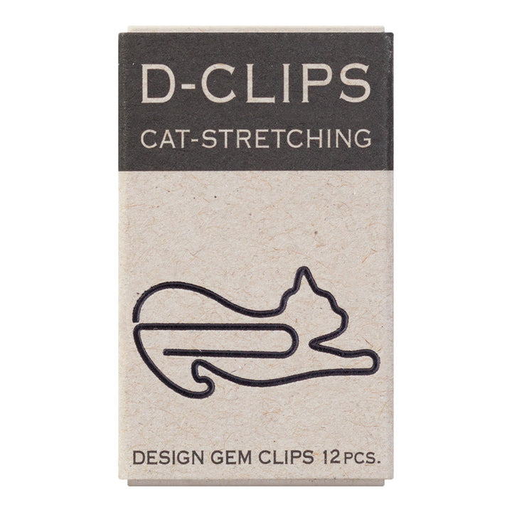 Midori Büroklammer D-Clips Mini Cat - Streching - Katze - Büroklammern bei Nauli and Stories