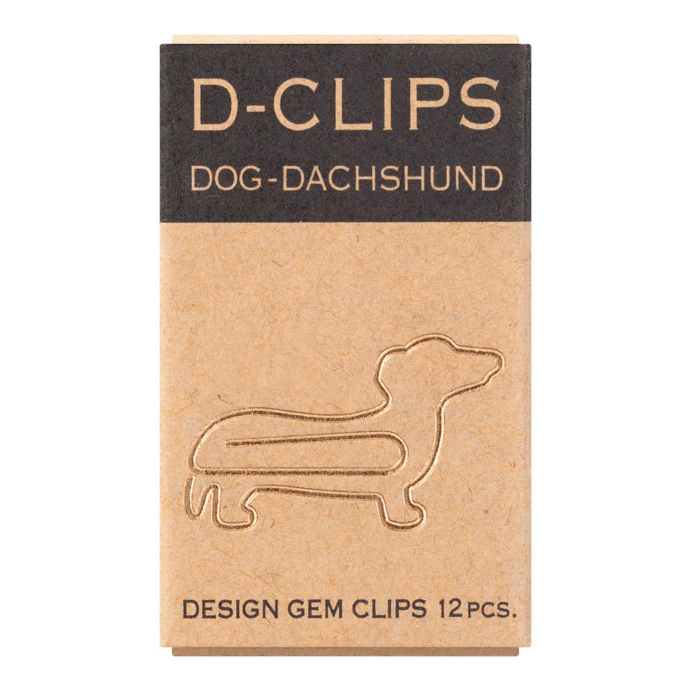 Midori Büroklammer D-Clips Mini Dog - Dachshund Dackel Büroklammern bei Nauli and Stories