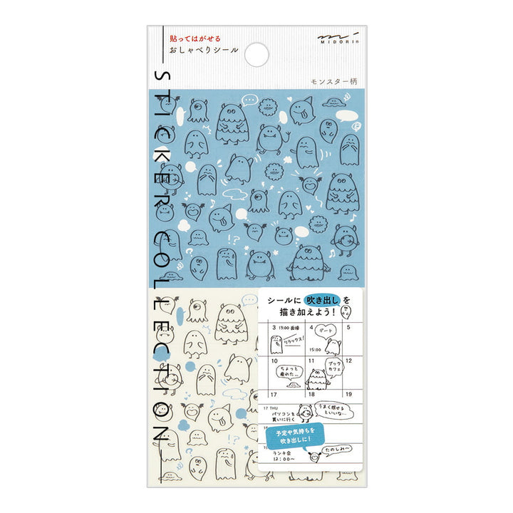 Midori Sticker Chat Monsters Sticker Marché