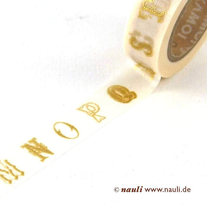 MT Washi Tape Masking Tape mit goldenem Alphabet bei Nauli and Stories