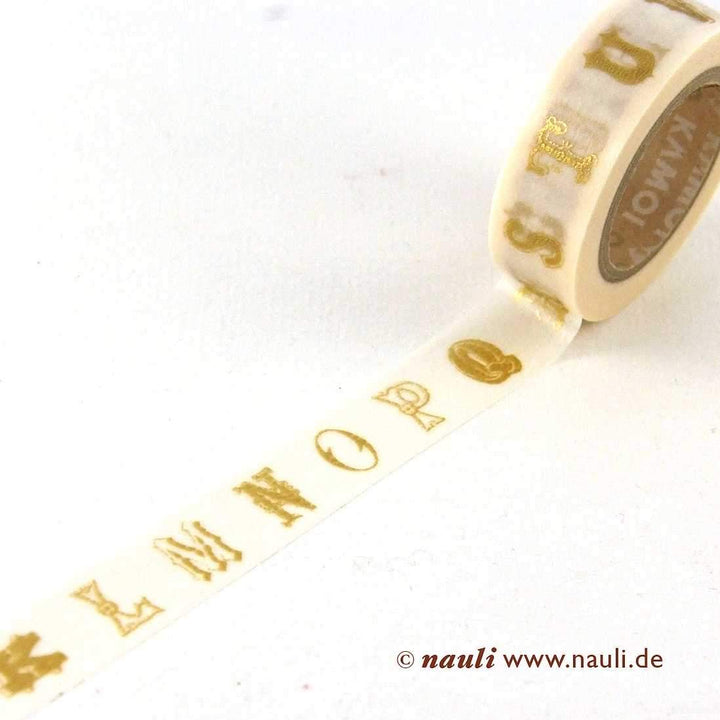 MT Washi Tape Masking Tape mit goldenem Alphabet bei Nauli and Stories