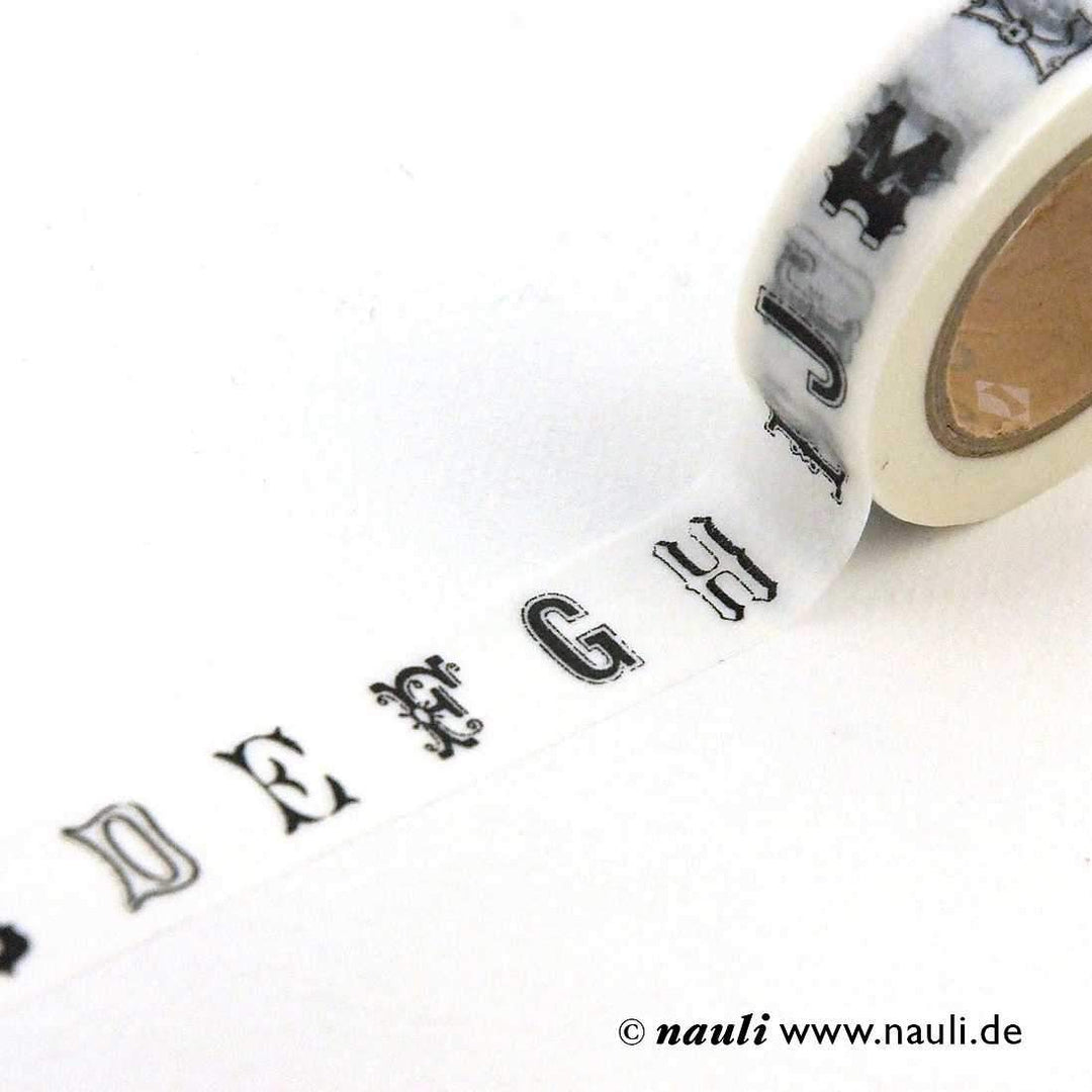 MT Washi Tape Masking Tape mit schwarzem Alphabet