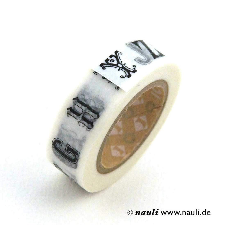 MT Washi Tape Masking Tape mit schwarzem Alphabet bei Nauli and Stories