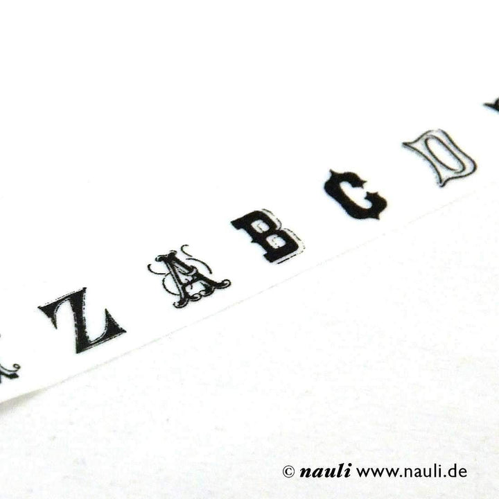 MT Washi Tape Masking Tape mit schwarzem Alphabet bei Nauli and Stories