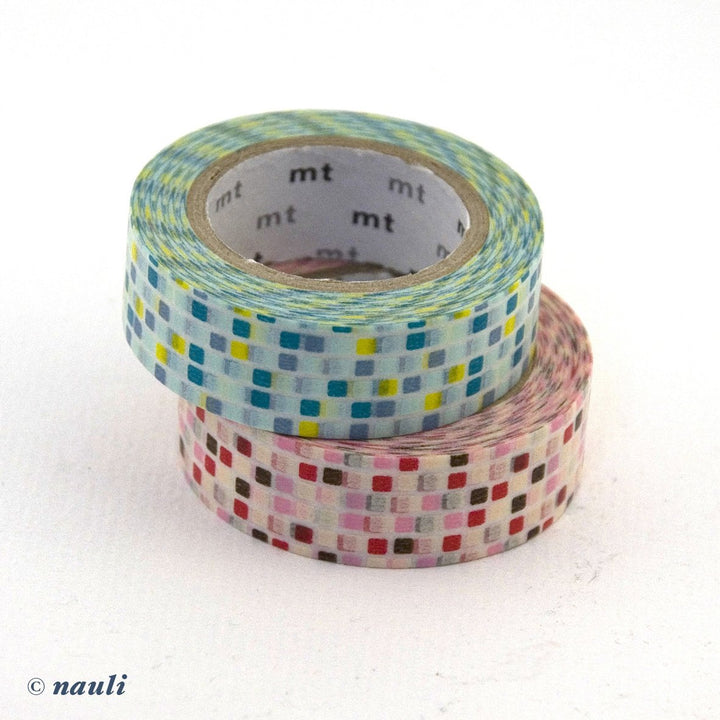 MT Washi Tape Washi Masking Tape Fliesenmuster rosa hellblau bei Nauli and Stories