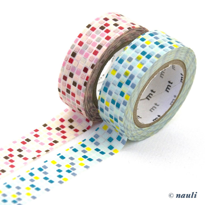 MT Washi Tape Washi Masking Tape Fliesenmuster rosa hellblau bei Nauli and Stories