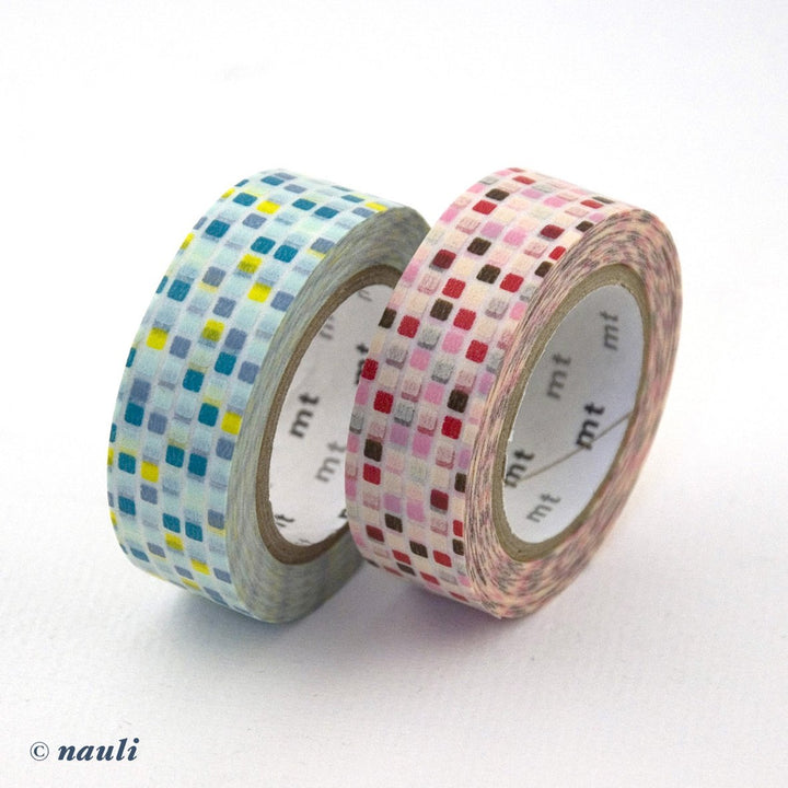 MT Washi Tape Washi Masking Tape Fliesenmuster rosa hellblau