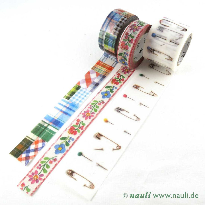 MT Washi Tape Washi Masking Tape Patchwork - Stickerei - Nadeln bei Nauli and Stories