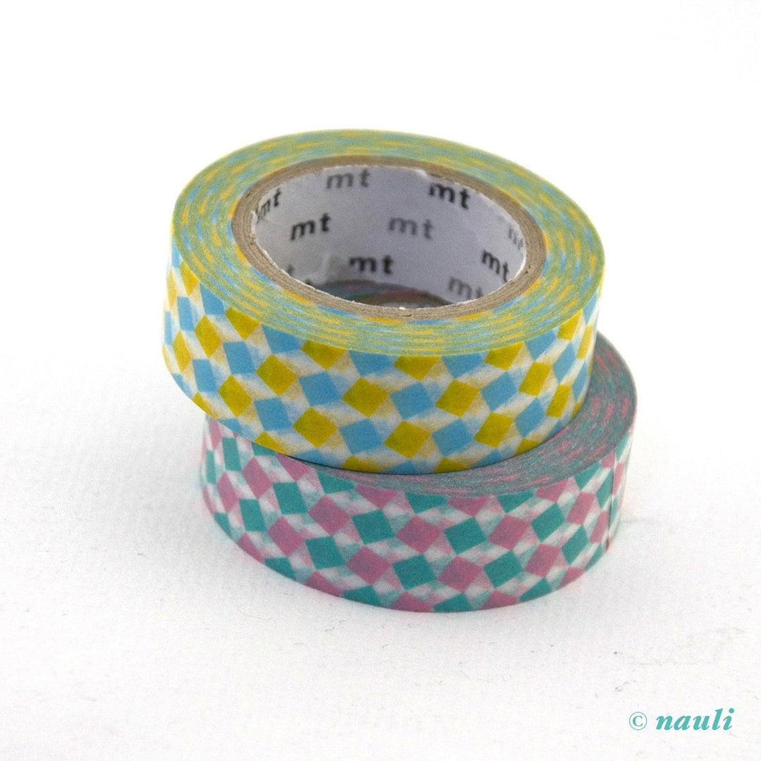 MT Washi Tape Washi Masking Tape Rauten pink gelb bei Nauli and Stories