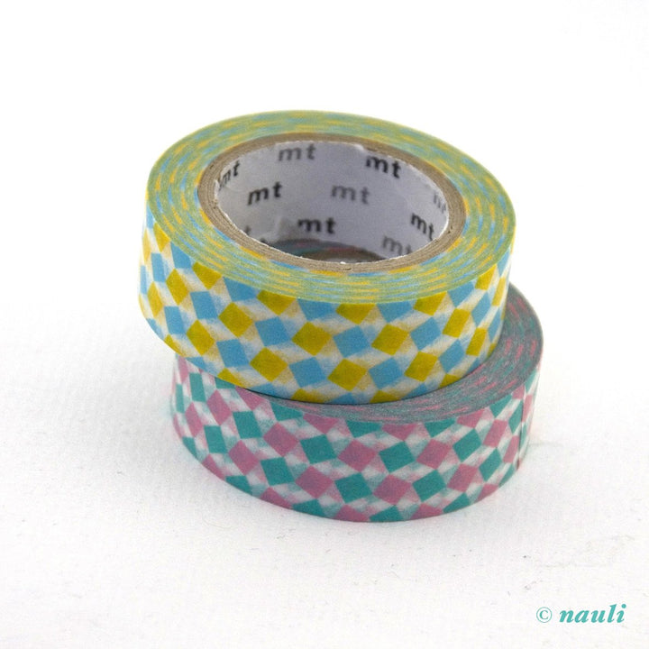 MT Washi Tape Washi Masking Tape Rauten pink gelb bei Nauli and Stories