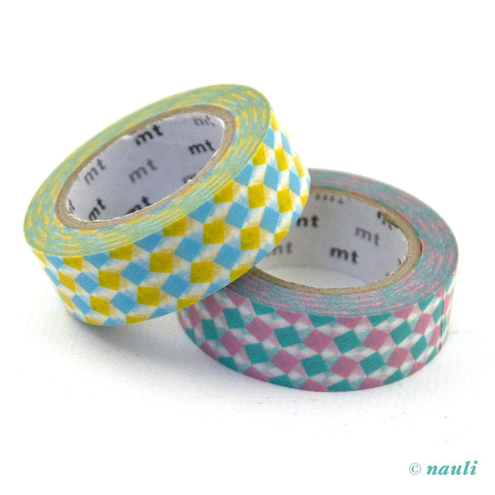 MT Washi Tape Washi Masking Tape Rauten pink gelb bei Nauli and Stories