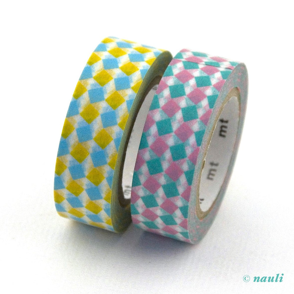 MT Washi Tape Washi Masking Tape Rauten pink gelb bei Nauli and Stories