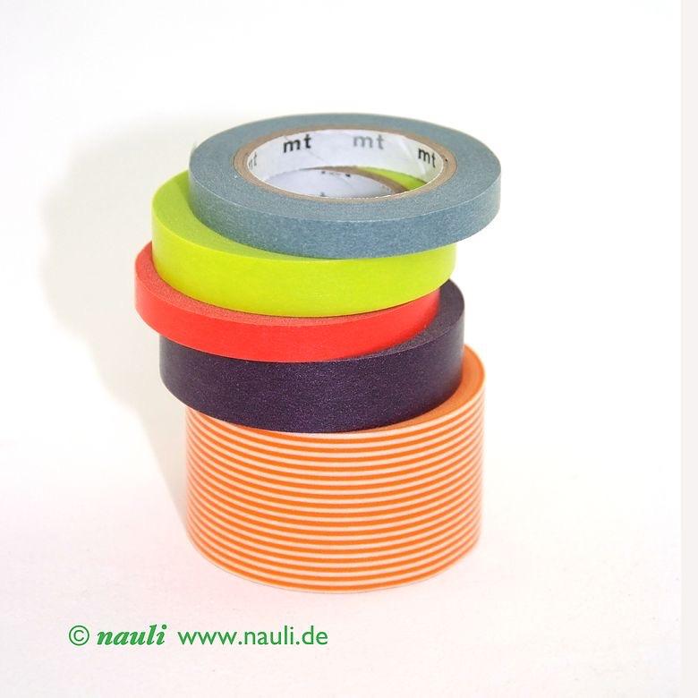 MT Washi Tape Washi Tape 5er Set orange Streifen