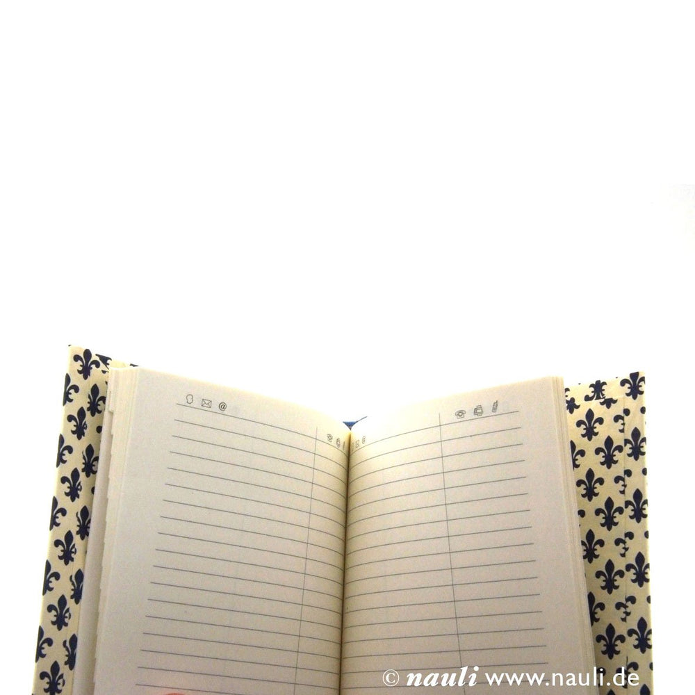 Nauli Adressbuch Adressbuch A6 Fleur des Lys blau bei Nauli and Stories
