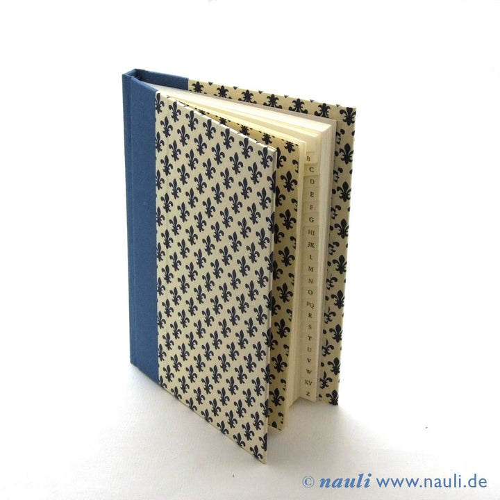 Nauli Adressbuch Adressbuch A6 Fleur des Lys blau bei Nauli and Stories