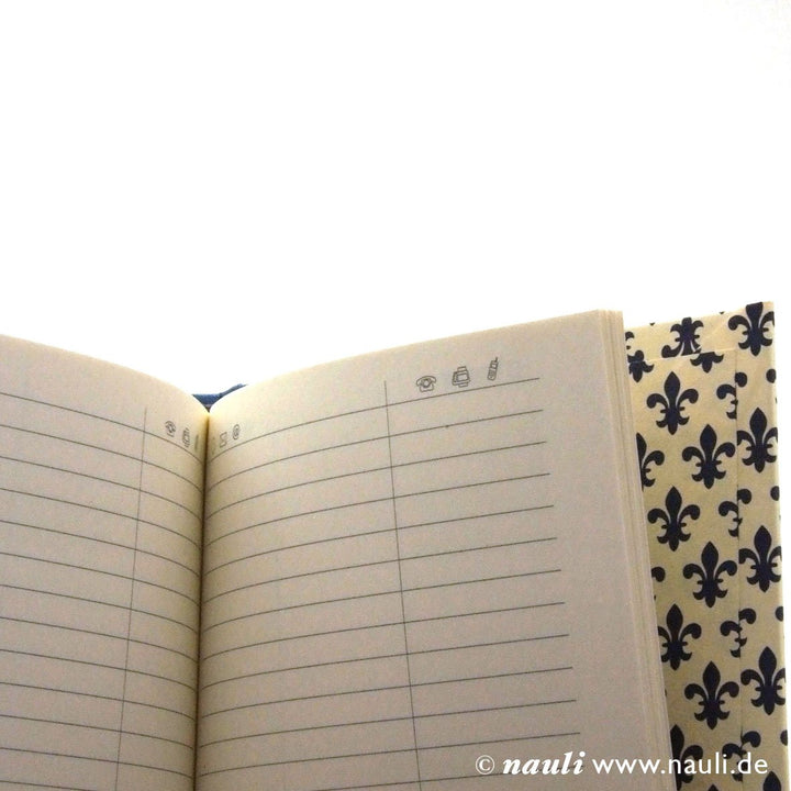 Nauli Adressbuch Adressbuch A6 Fleur des Lys blau bei Nauli and Stories