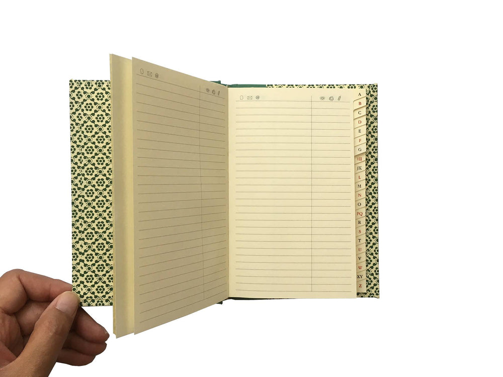 Nauli Adressbuch Adressbuch A6 grafische Blumen grün bei Nauli and Stories