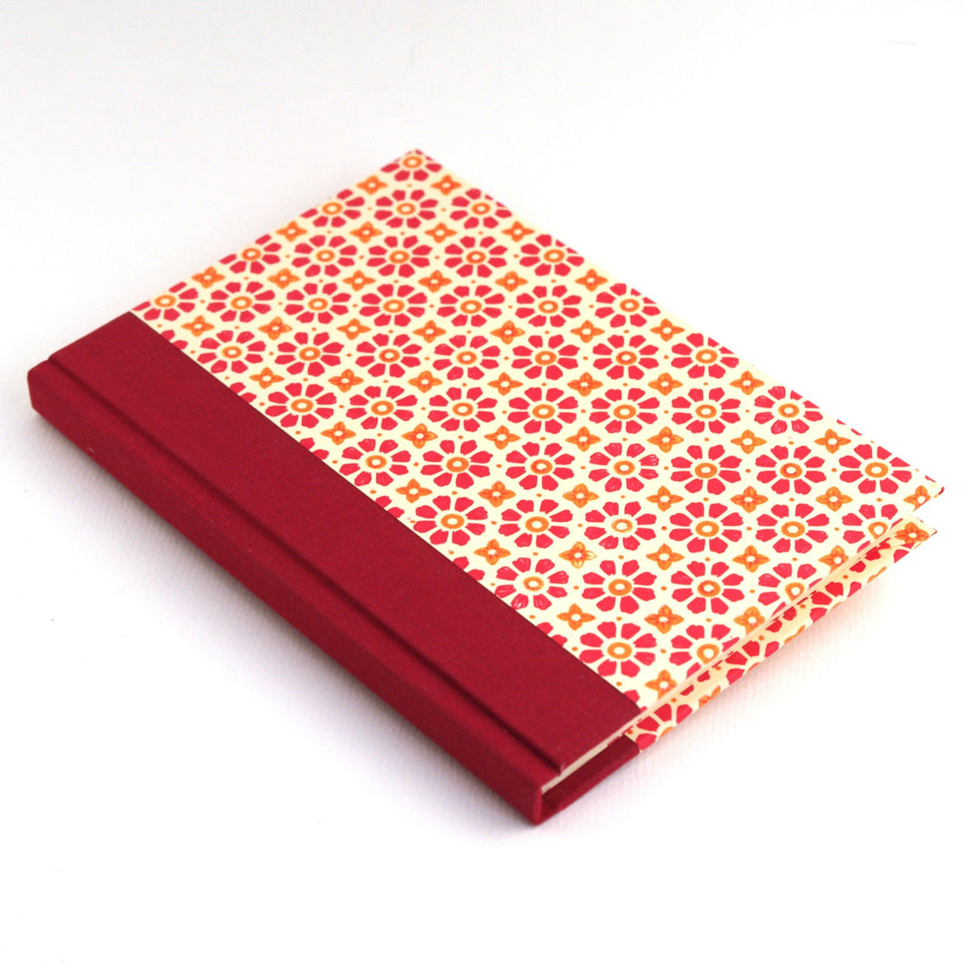 Nauli Adressbuch Adressbuch A6 Stempelblumen rot orange bei Nauli and Stories