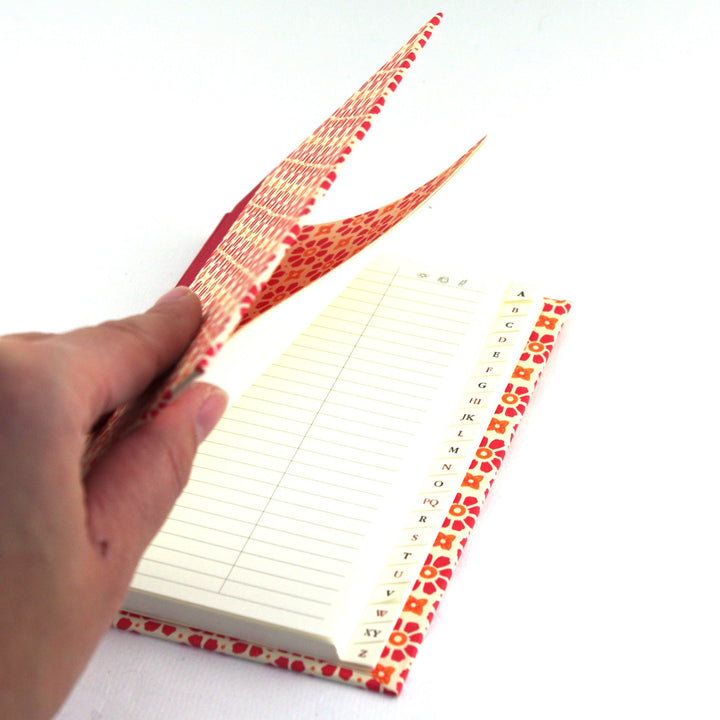 Nauli Adressbuch Adressbuch A6 Stempelblumen rot orange bei Nauli and Stories