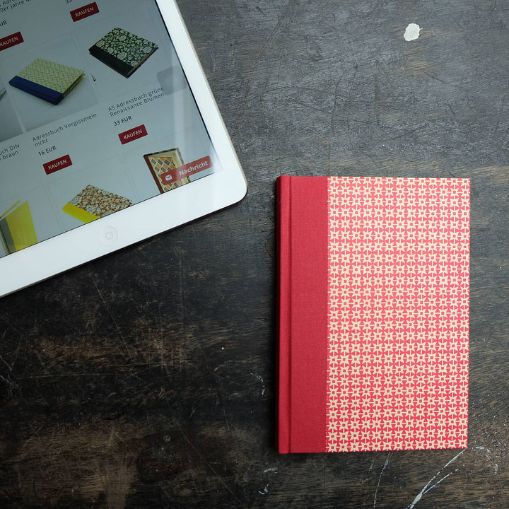 Nauli Adressbuch Adressbuch DIN A6 Happy Square blau rot bei Nauli and Stories
