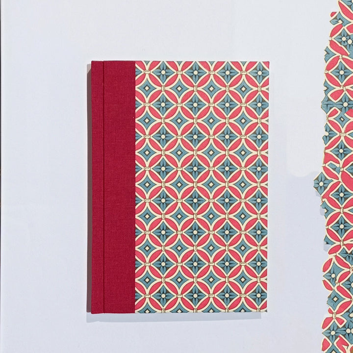 Nauli Adressbuch Adressbuch DIN A6  Retro Lotus rot petrol bei Nauli and Stories