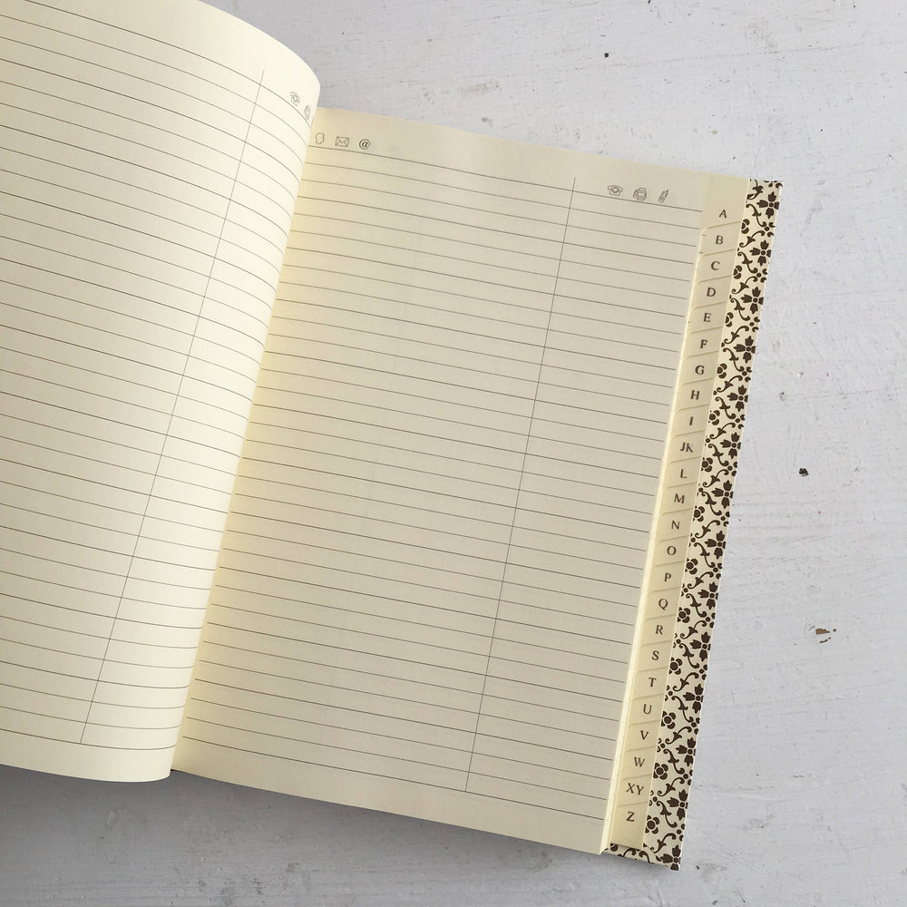 nauli Adressbuch Großes Adressbuch A5 Pinny Pattern blau - 50er Jahre Muster bei Nauli and Stories