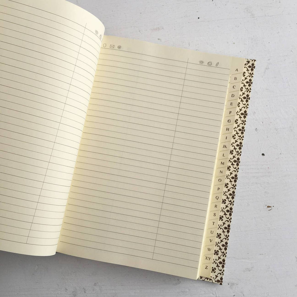 nauli Adressbuch Großes Adressbuch DIN A5 Java Blumen blau bei Nauli and Stories