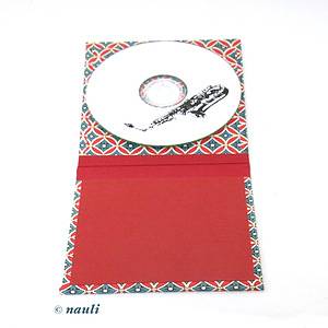 Nauli CD / DVD Hülle für 1 CD CD/DVD Hülle Retro Lotus rot bei Nauli and Stories