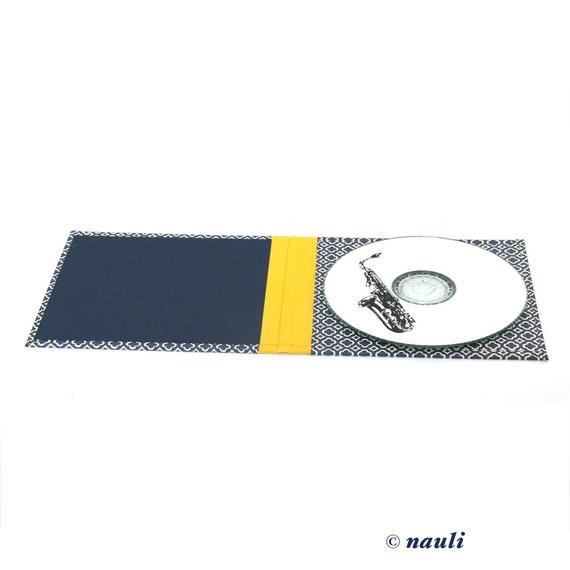 Nauli CD / DVD Hülle für 1 CD CD Hülle / DVD Verpackung -  Quatrefoil blau gelb bei Nauli and Stories