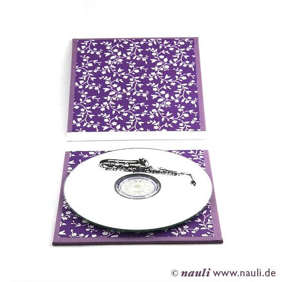 Nauli CD / DVD Hülle für 1 CD CD Hülle lilac - lila Blumen bei Nauli and Stories