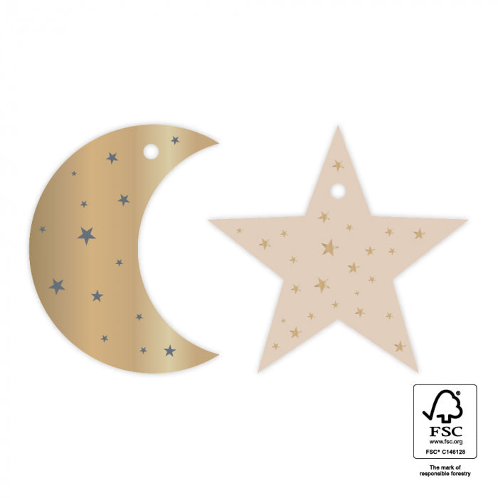 Nauli Geschenkanhänger Geschenkanhänger Mond & Stern bei Nauli and Stories