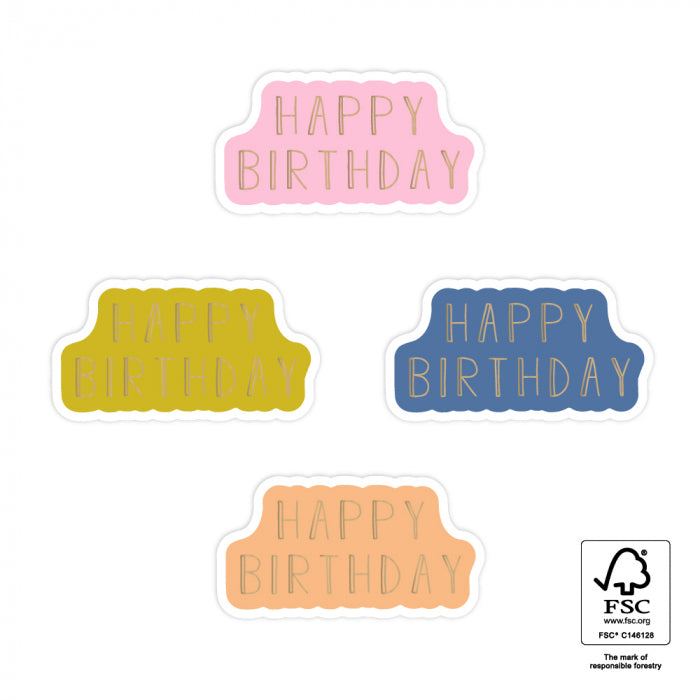 Geschenkverpackung Sticker Geschenksticker Happy Birthday bei Nauli and Stories