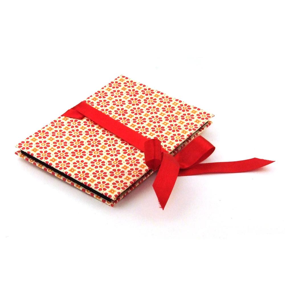 Nauli Leporello Leporello Stempelblumen rot orange bei Nauli and Stories