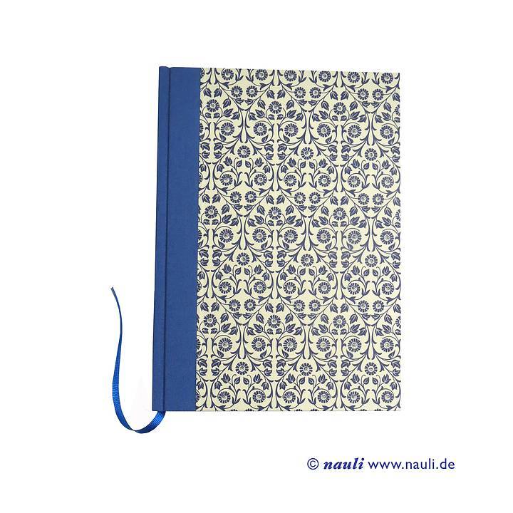 nauli Notizbuch DIN A5 Notizbuch DIN A5 blaue Blumenranken bei Nauli and Stories