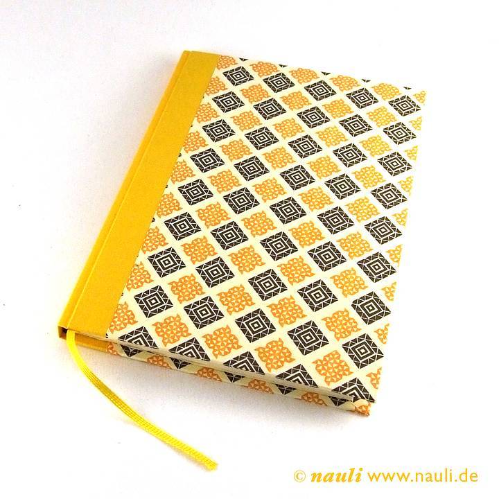 nauli Notizbuch DIN A5 Notizbuch karo gelb braun bei Nauli and Stories