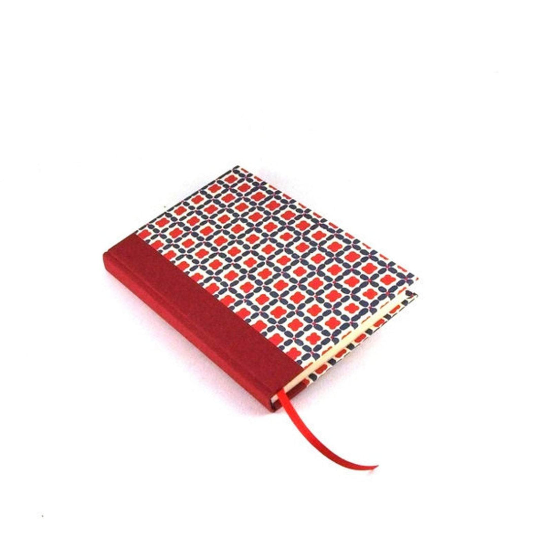 Nauli Notizbuch DIN A6 kleines Notizbuch DIN A6, Happy Squares rot blau bei Nauli and Stories