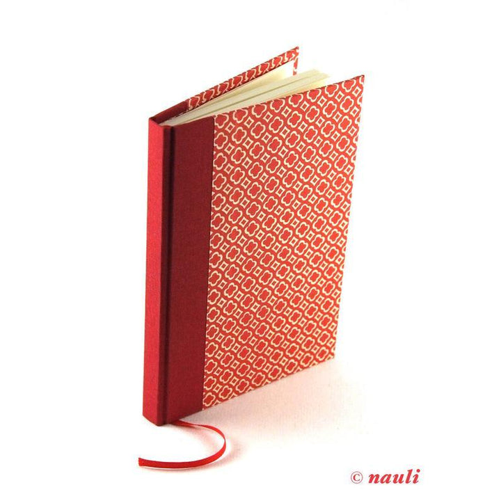 Nauli Notizbuch DIN A6 kleines rotes Notizbuch DIN A6 rot Quatrefoil bei Nauli and Stories