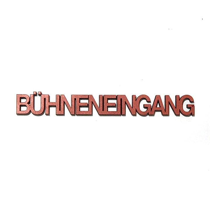 NoGallery Schriftzug Bühneneingang - roter 3D Schriftzug bei Nauli and Stories