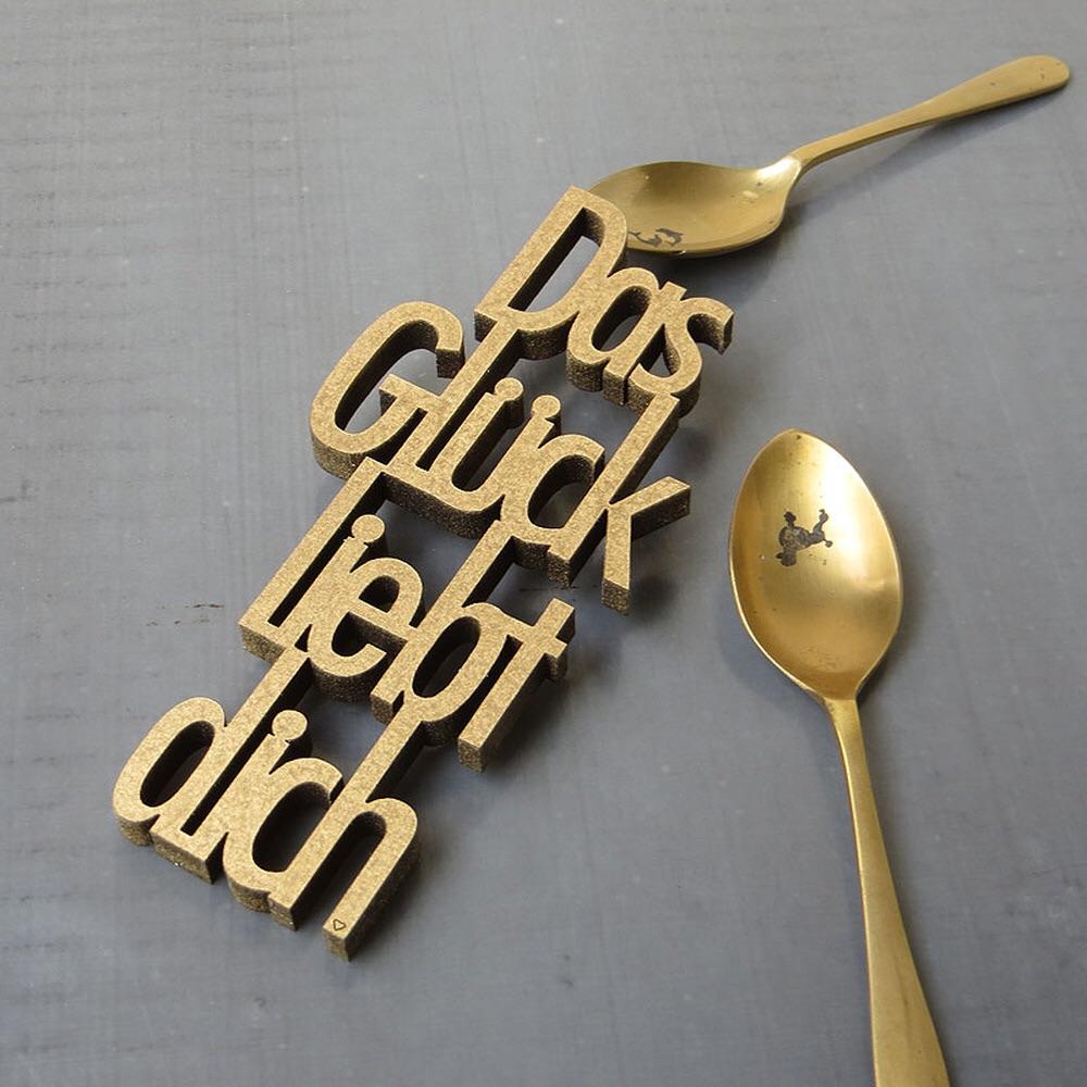NoGallery Schriftzug Das Glück liebt dich - kleiner 3D Schriftzug bei Nauli and Stories