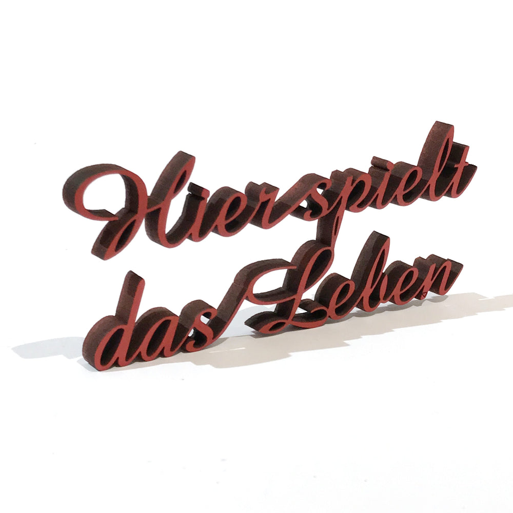 NoGallery Schriftzug Hier spielt das Leben - Schriftzug aus Holz bei Nauli and Stories